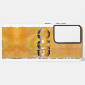 SlipperyJoeの可愛い言葉は金ゴールド茶色の黄褐色の白 Samsung Galaxyケース (左側面)