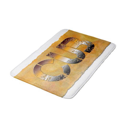 SlipperyJoeの可愛い言葉金ゴールド誇りを持ったゲイプライド バスマット (アングル)