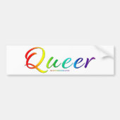 SlipperyJoeの同性愛者プライドの色の単語の誇りを持った記号 バンパーステッカー (正面)