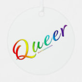 SlipperyJoeの同性愛者プライドの色の単語の誇りを持った記号 メタルオーナメント (正面)