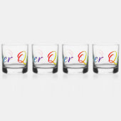 SlipperyJoeの同性愛者プライドカラー単語カラフルvib ウイスキーグラス (左)