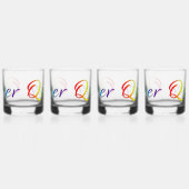 SlipperyJoeの同性愛者プライドカラー単語カラフルvib ウイスキーグラス (右)