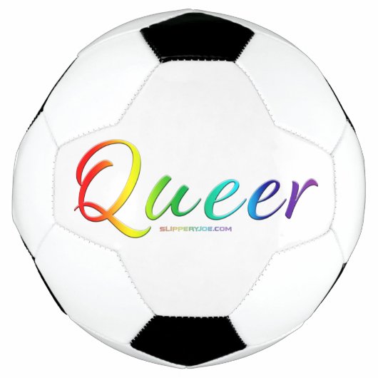 SlipperyJoeの同性愛者プライドカラー単語カラフルvib サッカーボール (正面)