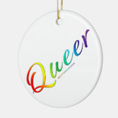 SlipperyJoeの同性愛者プライドカラー単語カラフルvib セラミックオーナメント (左)