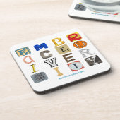 SlipperyJoeの多様性を受け入れる切り抜き文字コ コースター (左側)