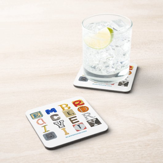 SlipperyJoeの多様性を受け入れる切り抜き文字コ コースター (右側)