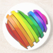 SlipperyJoeの彫刻的な立体ハートb コースター (正面)