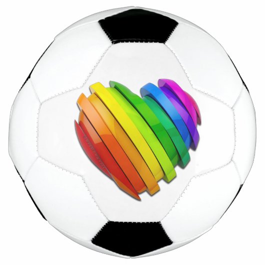 SlipperyJoeの彫刻的な立体ハートb サッカーボール (正面)