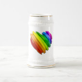 SlipperyJoeの彫刻的な立体ハートb ビールジョッキ (中央)
