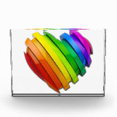 SlipperyJoeの彫刻的な立体ハートb フォトブロック (正面)