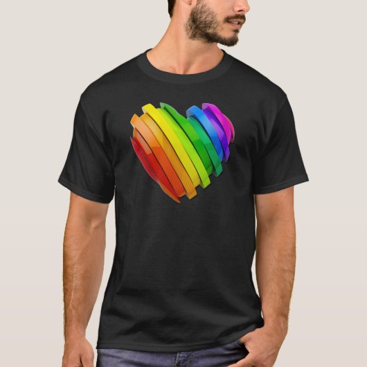 SlipperyJoeの彫刻的な立体ハートb Tシャツ (正面)