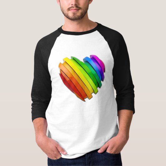 SlipperyJoeの彫刻的な立体ハートb Tシャツ (正面)