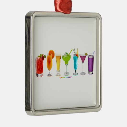 SlipperyJoeの応援はアルコールカクテルプライドを飲む メタルオーナメント (右)