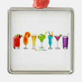 SlipperyJoeの応援はアルコールカクテルプライドを飲む メタルオーナメント (正面)