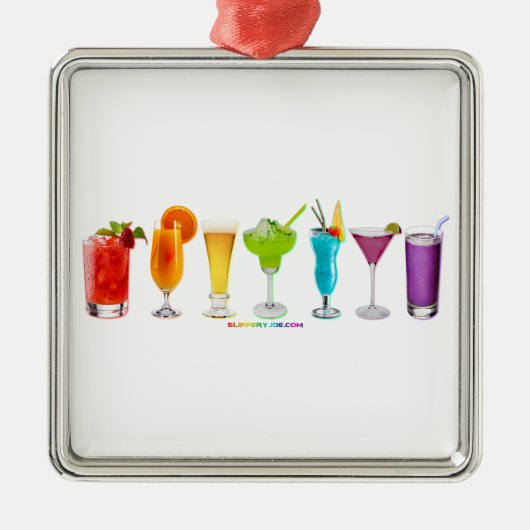 SlipperyJoeの応援はアルコールカクテルプライドを飲む メタルオーナメント (正面)