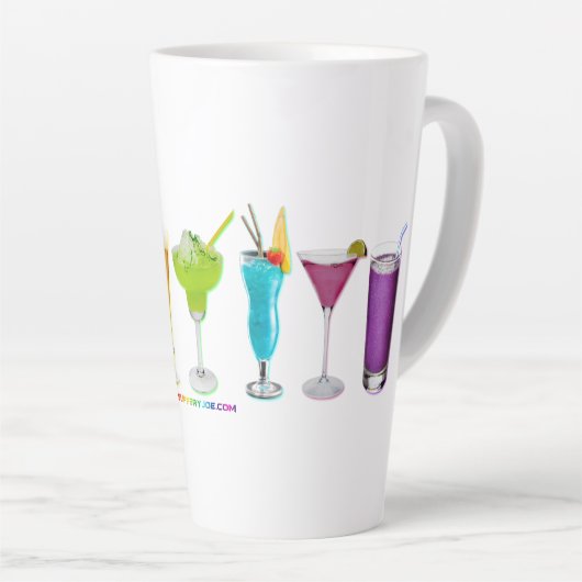 SlipperyJoeの応援は芸術的アルコールゲイギを飲む カフェラテマグ (右アングル)