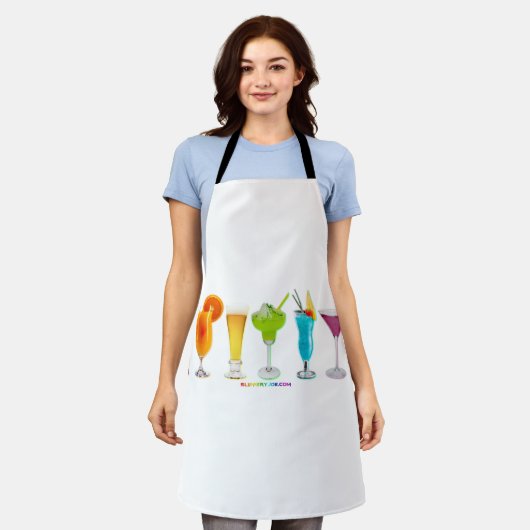 SlipperyJoeの応援アルコールプライドネオンc エプロン (着用した状態)