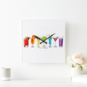 SlipperyJoeの応援アルコールプライドネオンc スクエア壁時計 (ホーム)