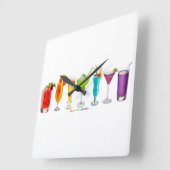 SlipperyJoeの応援アルコールプライドネオンc スクエア壁時計 (傾斜)