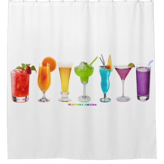 SlipperyJoeの応援カクテルLGBTQIAゲイ シャワーカーテン (正面)