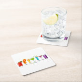 SlipperyJoeの応援カクテルLGBTQIAゲイ スクエアペーパーコースター (インサイチュ)