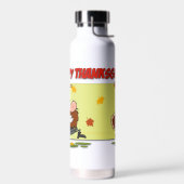 SlipperyJoeの感謝祭おもしろいの葉巡礼者 ウォーターボトル (左面)