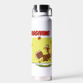 SlipperyJoeの感謝祭おもしろいの葉巡礼者 ウォーターボトル (背面)