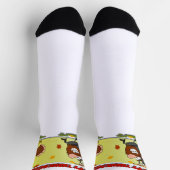 SlipperyJoeの感謝祭おもしろいの葉巡礼者 ソックス (上部)