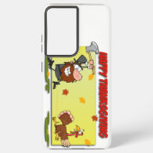 SlipperyJoeの感謝祭おもしろいの葉巡礼者 Samsung Galaxyケース (裏面)