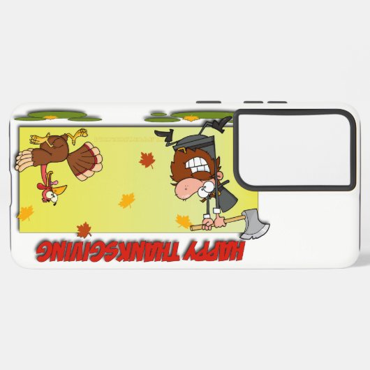 SlipperyJoeの感謝祭おもしろいの葉巡礼者 Samsung Galaxyケース (裏面横)