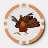 SlipperyJoeの感謝祭の七面鳥のキャラクター ポーカーチップ (正面)