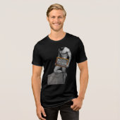 SlipperyJoeの感謝祭の伝統 筋肉質の男性 トライブレンドTシャツ (正面全面)