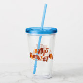 SlipperyJoeの感謝祭葉の茶色のオレンジパイ アクリルタンブラー (裏面)