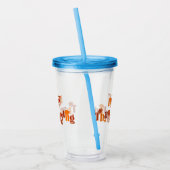 SlipperyJoeの感謝祭葉の茶色のオレンジパイ アクリルタンブラー (左)