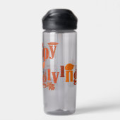 SlipperyJoeの感謝祭葉の茶色のオレンジパイ ウォーターボトル (背面)