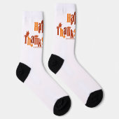 SlipperyJoeの感謝祭葉の茶色のオレンジパイ ソックス (右)