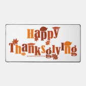 SlipperyJoeの感謝祭葉の茶色のオレンジパイ デスクマット (正面)