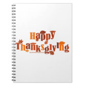 SlipperyJoeの感謝祭葉の茶色のオレンジパイ ノートブック (正面)