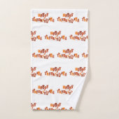 SlipperyJoeの感謝祭葉の茶色のオレンジパイ バスタオルセット (ハンドタオル)