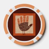 SlipperyJoeの感謝祭 遊び心のある七面鳥のイラスト ポーカーチップ (裏面)