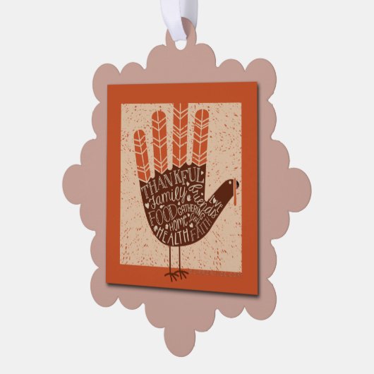 SlipperyJoeの手話は家族の友人に感謝する オーナメントカード (左)