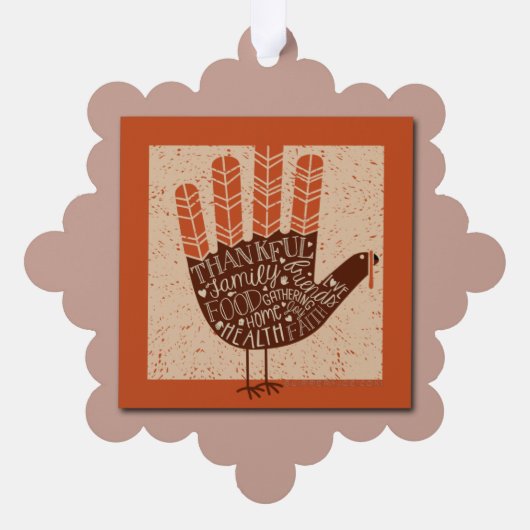 SlipperyJoeの手話は家族の友人に感謝する オーナメントカード (裏面)