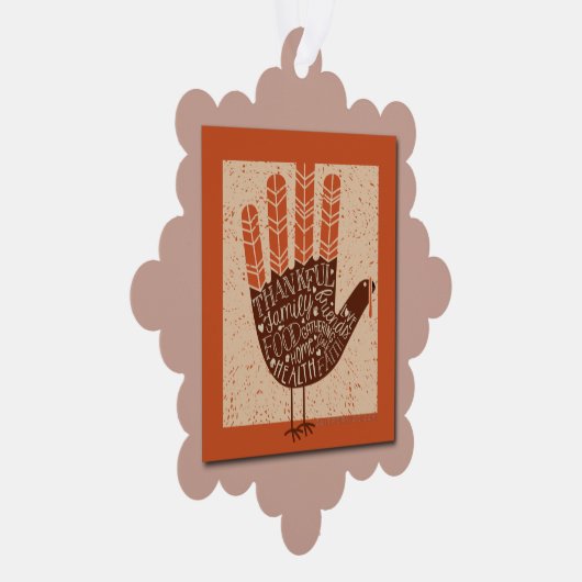 SlipperyJoeの手話は家族の友人に感謝する オーナメントカード (右)