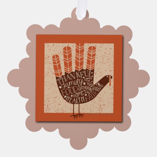 SlipperyJoeの手話は家族の友人に感謝する オーナメントカード (正面)