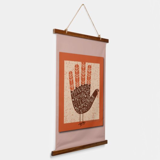 SlipperyJoeの手話は家族の友人に感謝する 吊り下げ型タペストリー (傾斜あり)