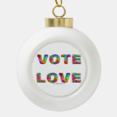 SlipperyJoeの投票愛の平等ゲイプライドギフトL セラミックボールオーナメント (正面)
