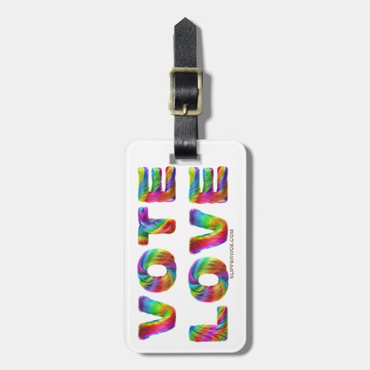 SlipperyJoeの投票愛の平等ゲイプライドギフトL ラゲッジタグ (正面縦)