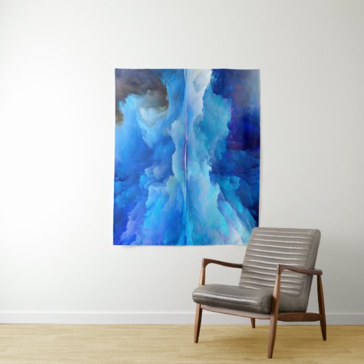 SlipperyJoeの抽象的な雲のアート作品 カラフル サル タペストリー (インサイチュ)