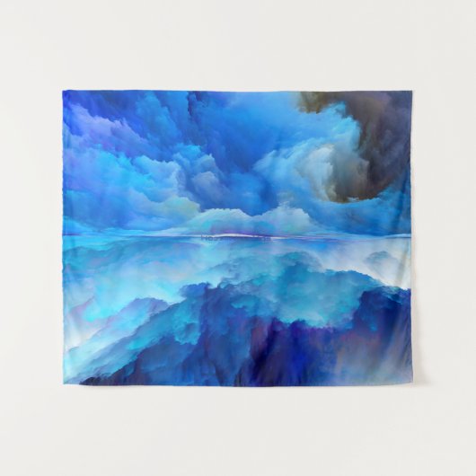 SlipperyJoeの抽象的な雲のアート作品 カラフル サル タペストリー (正面(横))