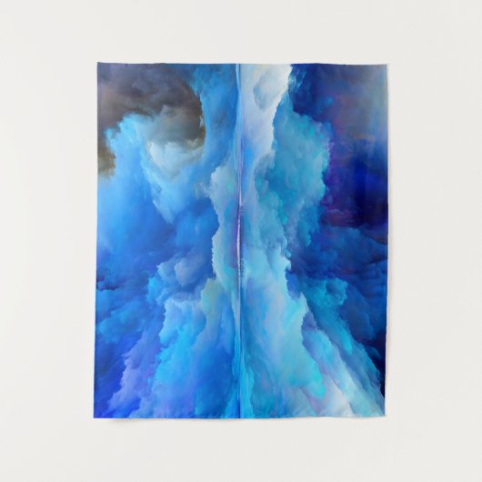 SlipperyJoeの抽象的な雲のアート作品 カラフル サル タペストリー (正面)